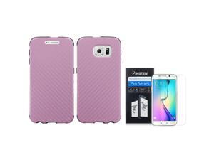 eForCity For Samsung Galaxy S6 Edge SM-G925 Slim Fused Hybrid Leather TPU Case + Screen Protector Light Pink eForCity For Samsung Galaxy S6 Edge SM-G925 Slim Fused Hybrid Leather TPU Case + Screen Protector Light Pink