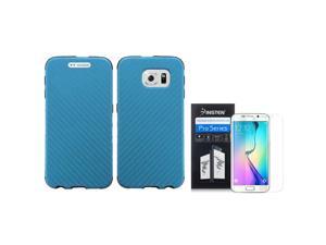 eForCity For Samsung Galaxy S6 Edge SM-G925 Slim Fused Hybrid Leather TPU Case + Screen Protector Sky Blue eForCity For Samsung Galaxy S6 Edge SM-G925 Slim Fused Hybrid Leather TPU Case + Screen Protector Sky Blue