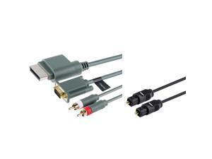 HD VGA Cable with Digital Optical Audio Port + Digital Optical Audio Toslink Cable for Xbox 360 by eForCity HD VGA Cable with Digital Optical Audio Port + Digital Optical Audio Toslink Cable for Xbox 360 by eForCity