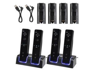 eForCity 2X Dual Charging Station w/2 Rechargeable Batteries & LED Light Compatible With Wii Remote Control, Black eForCity 2X Dual Charging Station w/2 Rechargeable Batteries & LED Light Compatible With Wii Remote Control, Black