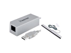 eForCity Gray USB 10/100Mbps Ethernet Network Adapter + Black/Silver Wired Sensor Bar Bundle Compatible With Nintendo Wii eForCity Gray USB 10/100Mbps Ethernet Network Adapter + Black/Silver Wired Sensor Bar Bundle Compatible With Nintendo Wii