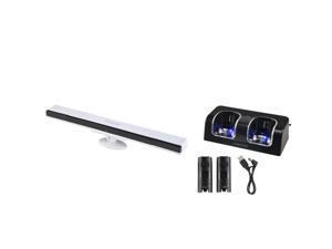 eForCity BLACK DUAL CHARGER DOCK STATION+WIRELESS SENSOR BAR FOR NINTENDO WII CONTROLLER eForCity BLACK DUAL CHARGER DOCK STATION+WIRELESS SENSOR BAR FOR NINTENDO WII CONTROLLER