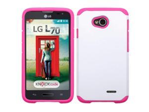 eForCity Dual Layer Protection Hybrid Rubberized Hard PC/Silicone Case Cover For LG Optimus Exceed 2 VS450PP Verizon/Optimus L70 MS323/Realm LS620/Ultimate 2, White/Hot Pink eForCity Dual Layer Protection Hybrid Rubberized Hard PC/Silicone Case Cover For LG Optimus Exceed 2 VS450PP Verizon/Optimus L70 MS323/Realm LS620/Ultimate 2, White/Hot Pink
