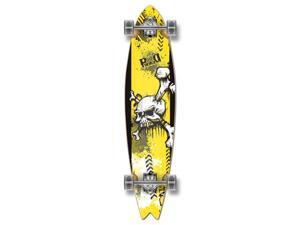 Graphic Complete Longboard Fishtail Skateboard 40" X 9.75" - YSKULL Graphic Complete Longboard Fishtail Skateboard 40" X 9.75" - YSKULL