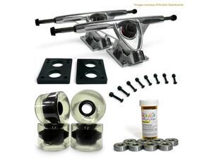 LONGBOARD Skateboard TRUCKS COMBO set w/ 70mm CLEAR WHEELS + 9.675" POLISHED trucks LONGBOARD Skateboard TRUCKS COMBO set w/ 70mm CLEAR WHEELS + 9.675" POLISHED trucks