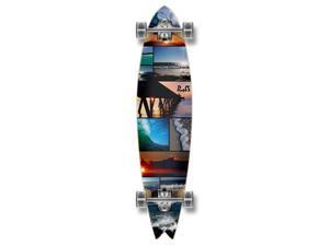 Graphic Complete Longboard Fishtail Skateboard 40" X 9.75" - Seaside Graphic Complete Longboard Fishtail Skateboard 40" X 9.75" - Seaside