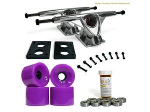 LONGBOARD Skateboard TRUCKS COMBO set w/ 70mm Solid Purple WHEELS + 9.675" POLISHED trucks LONGBOARD Skateboard TRUCKS COMBO set w/ 70mm Solid Purple WHEELS + 9.675" POLISHED trucks