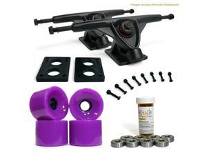 LONGBOARD Skateboard TRUCKS COMBO set w/ 70mm Solid Purple WHEELS + 9.675" BLACK trucks LONGBOARD Skateboard TRUCKS COMBO set w/ 70mm Solid Purple WHEELS + 9.675" BLACK trucks