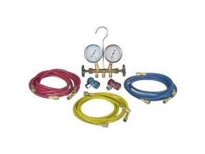 48134B R12 & R134a Brass Manifold, Hose Set & Service Couplers 48134B R12 & R134a Brass Manifold, Hose Set & Service Couplers