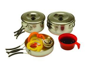Texsport Backpackers 4 Piece Stainless Steel Cook Set Texsport Backpackers 4 Piece Stainless Steel Cook Set