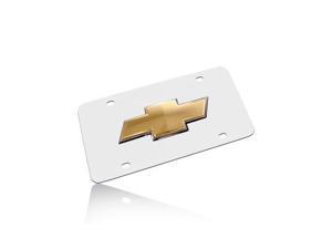 Chevrolet Gold Logo on Chrome Steel License Plate Chevrolet Gold Logo on Chrome Steel License Plate