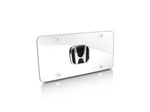 Honda Black Infill 3D Logo Chrome Steel License Plate Honda Black Infill 3D Logo Chrome Steel License Plate