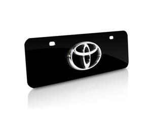 Toyota Logo Half-size Black Metal License Plate Toyota Logo Half-size Black Metal License Plate