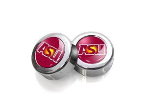 Arizona State University License Plate, Frame Chrome Screw Covers Arizona State University License Plate, Frame Chrome Screw Covers