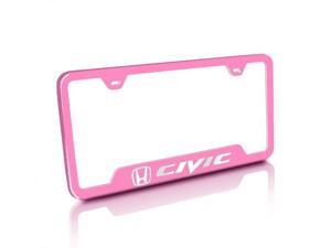 Honda Civic Pink Stainless Steel License Plate Frame Honda Civic Pink Stainless Steel License Plate Frame