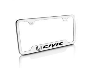 Honda Civic Brushed Steel License Plate Frame Honda Civic Brushed Steel License Plate Frame