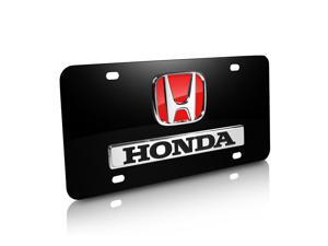 Honda 3D Logo and Nameplate in Red Black Metal License Plate Honda 3D Logo and Nameplate in Red Black Metal License Plate