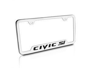 Honda Civic Si Brushed Steel Auto License Plate Frame Honda Civic Si Brushed Steel Auto License Plate Frame