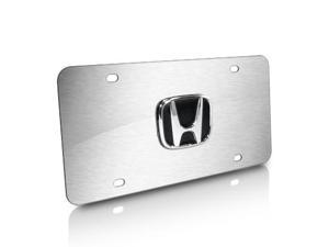 Honda 3D Logo Brushed Steel Auto License Plate Honda 3D Logo Brushed Steel Auto License Plate