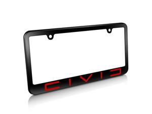 Honda Civic Reverse C in Red Matte Black Metal License Plate Frame Honda Civic Reverse C in Red Matte Black Metal License Plate Frame