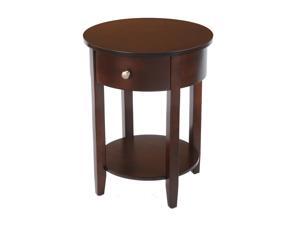 Round Side Table with Round Accent - Espresso Round Side Table with Round Accent - Espresso