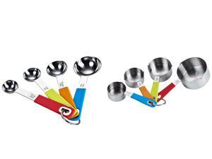 Cook N Home 8-Piece Stainless Steel Measuring Spoon and Cup Set Cook N Home 8-Piece Stainless Steel Measuring Spoon and Cup Set