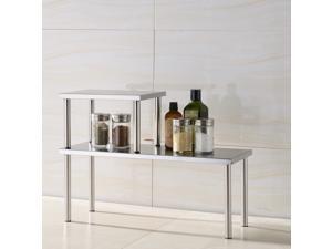 Cook N Home 2-Tier Counter Storage Shelf, Stainless Steel Cook N Home 2-Tier Counter Storage Shelf, Stainless Steel