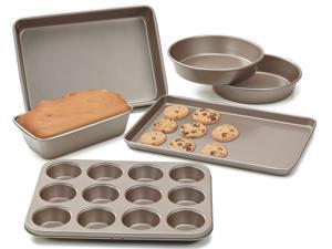 Cook N Home NC-00377 6-Piece Heavy Gauge Non-Stick Bakeware, Bronze Cook N Home NC-00377 6-Piece Heavy Gauge Non-Stick Bakeware, Bronze