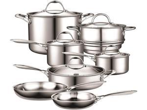 Cooks Standard Multi-Ply Clad 12-Piece Cookware Set Stainless Steel Cooks Standard Multi-Ply Clad 12-Piece Cookware Set Stainless Steel
