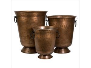 IMAX Corporation Meziere Planters in Copper (Set of 3) IMAX Corporation Meziere Planters in Copper (Set of 3)