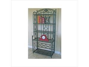 International Caravan Mandalay Iron 5-Tier Bakers Rack in Verdi Gris International Caravan Mandalay Iron 5-Tier Bakers Rack in Verdi Gris