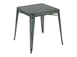 Office Star Bristow Metal Patio Bistro Table in Matte Galvanized Office Star Bristow Metal Patio Bistro Table in Matte Galvanized
