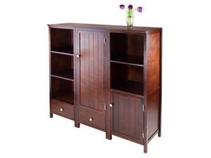 Winsome Brooke 3Pc Jelly Cupboard Modular Set in Antique Walnut Winsome Brooke 3Pc Jelly Cupboard Modular Set in Antique Walnut