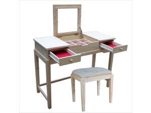 International Concepts Home Accents Unfinished Vanity Table and Bench Set International Concepts Home Accents Unfinished Vanity Table and Bench Set
