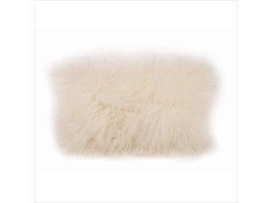 Moe's Lamb Fur Rectangle Pillow in Cream Moe's Lamb Fur Rectangle Pillow in Cream