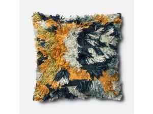 Loloi 1'10" x 1'10" Wool Poly Pillow in Marine and Gold Loloi 1'10" x 1'10" Wool Poly Pillow in Marine and Gold