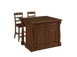 Home Styles Monarch Kitchen Island and Two Stools in Oak Home Styles Monarch Kitchen Island and Two Stools in Oak