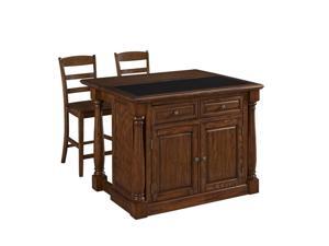 Home Styles Monarch Kitchen Island and Two Stools in Oak Home Styles Monarch Kitchen Island and Two Stools in Oak