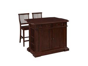 Home Styles Americana Kitchen Island and Two Stools in Cherry Home Styles Americana Kitchen Island and Two Stools in Cherry