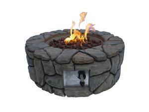 Teamson Peaktop Stone Gas Fire Pit with Cover Teamson Peaktop Stone Gas Fire Pit with Cover