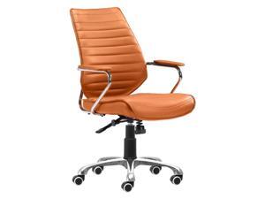 Zuo Enterprise Low Back Faux Leather Office Chair in Terracotta Zuo Enterprise Low Back Faux Leather Office Chair in Terracotta