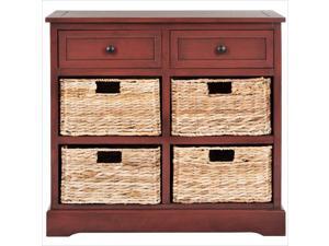 Safavieh Herman Pine Wood Storage Unit in Red Safavieh Herman Pine Wood Storage Unit in Red