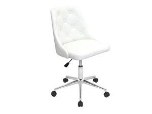 Lumisource Marche Upholstered Swivel Office Chair in White Lumisource Marche Upholstered Swivel Office Chair in White