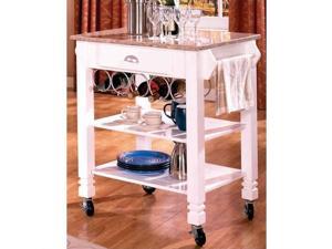 Bernards Marble Kitchen Island in White Bernards Marble Kitchen Island in White