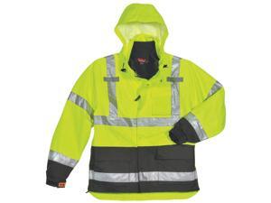 TINGLEY J24172 3-In-1 Jacket w/Hood, Hi-Vis Ylw/Grn, L TINGLEY J24172 3-In-1 Jacket w/Hood, Hi-Vis Ylw/Grn, L