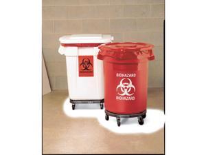 RUBBERMAID Biohazard Waste Container, 27-1/4 In. H FG263294RED RUBBERMAID Biohazard Waste Container, 27-1/4 In. H FG263294RED