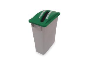 RUBBERMAID Recycling Container, Gray, 15 gal., PK4 FG5M8081 RUBBERMAID Recycling Container, Gray, 15 gal., PK4 FG5M8081