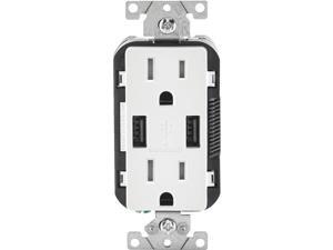 Leviton White Tamp Rec/Usb Charger R02-T5632-0BW Leviton White Tamp Rec/Usb Charger R02-T5632-0BW