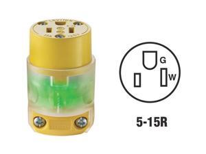 Leviton 15a Yellow Grd Connector R50-515CV-LIT Leviton 15a Yellow Grd Connector R50-515CV-LIT