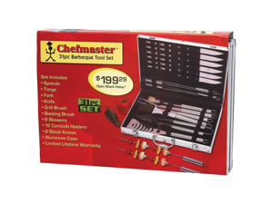 Chefmaster 31 Piece Stainless Steel Barbeque Tool Set Chefmaster 31 Piece Stainless Steel Barbeque Tool Set